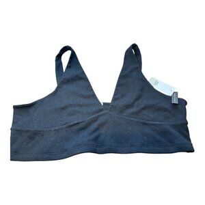 BP Women’s Solid Black Cropped Tank Top Plus Size 2X V-Neck Sporty Bralette